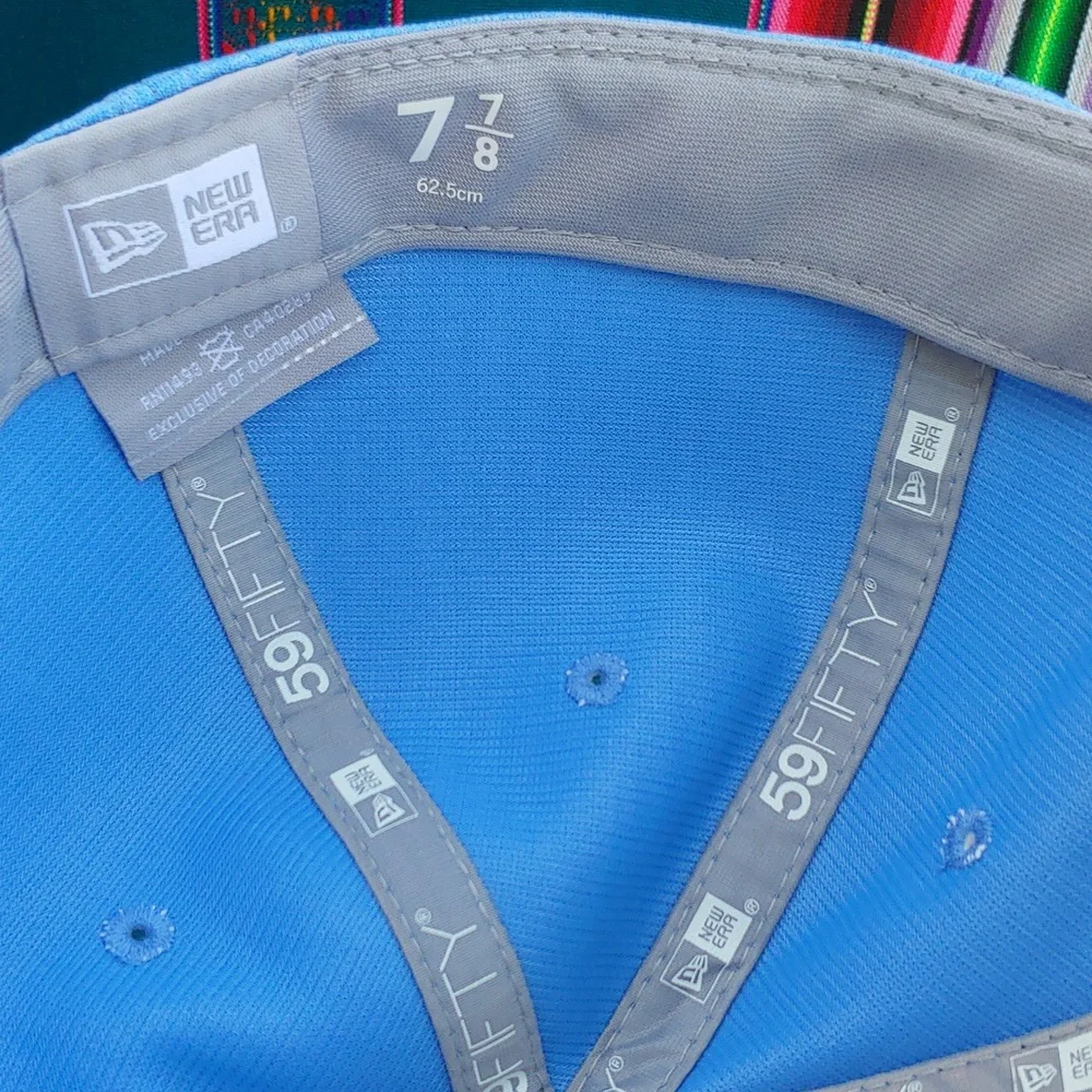 New Era Dodgers 59FIFTY Low Profile 7 7/8 Fitted Baseball Cap Light-Dark Blue - Picture 12 of 16